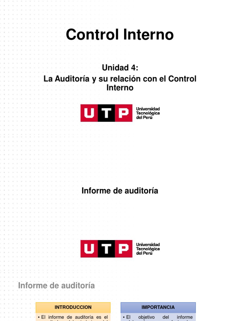 Semana 17 - PPT - Informe de Auditoría Interna PDF | PDF | Auditoría ...