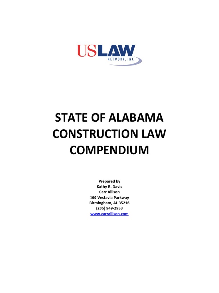 State of Alabama Construction Law Compendium PDF Damages Negligence