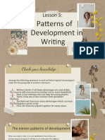 Lesson 3 - Patterns of Development in Writing