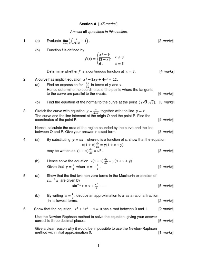 2020 Maths T Term 2 Trial Questions PDF | PDF