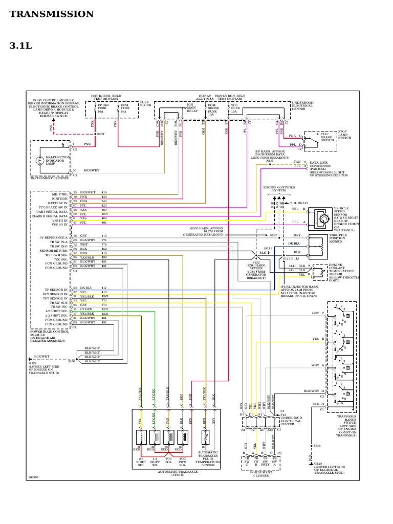 TRANSMISSION Pontiac Grand Prix GTP 1997 SYSTEM WIRING DIAGRAMS PDF