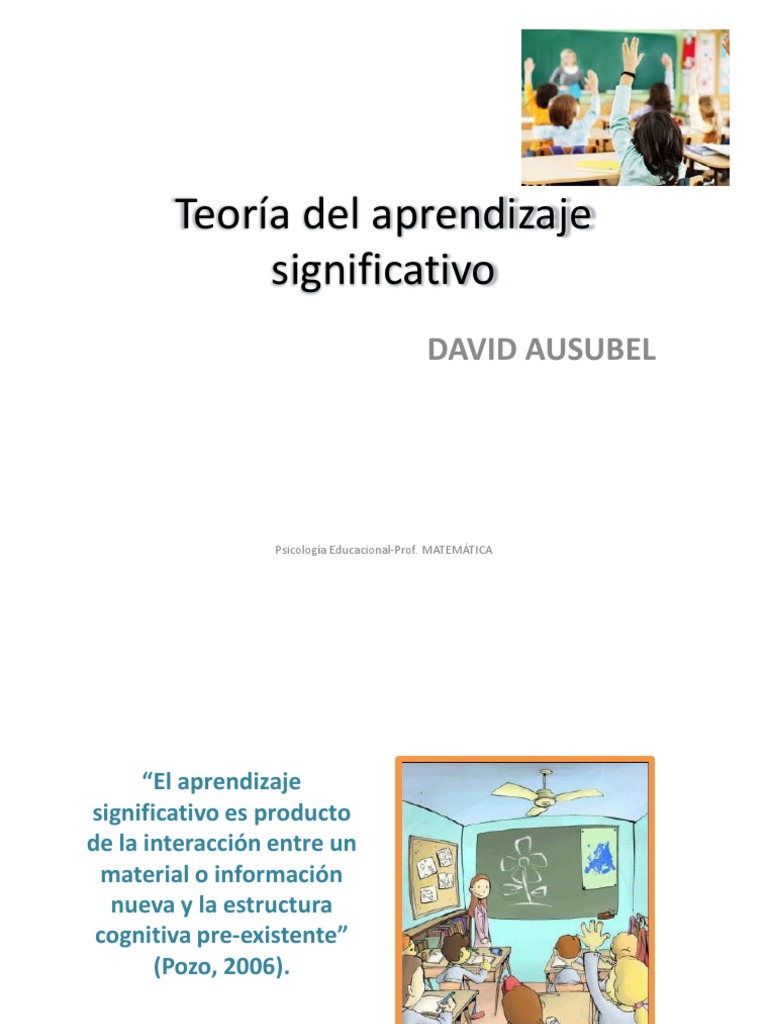 Aprendizaje Significativo según Ausubel | PDF | Aprendizaje ...