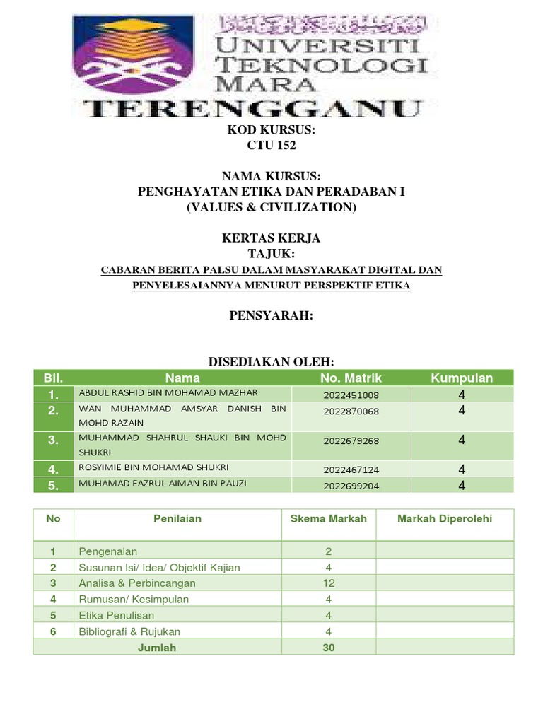 Assignment Ctu152 Group 4 Pdf
