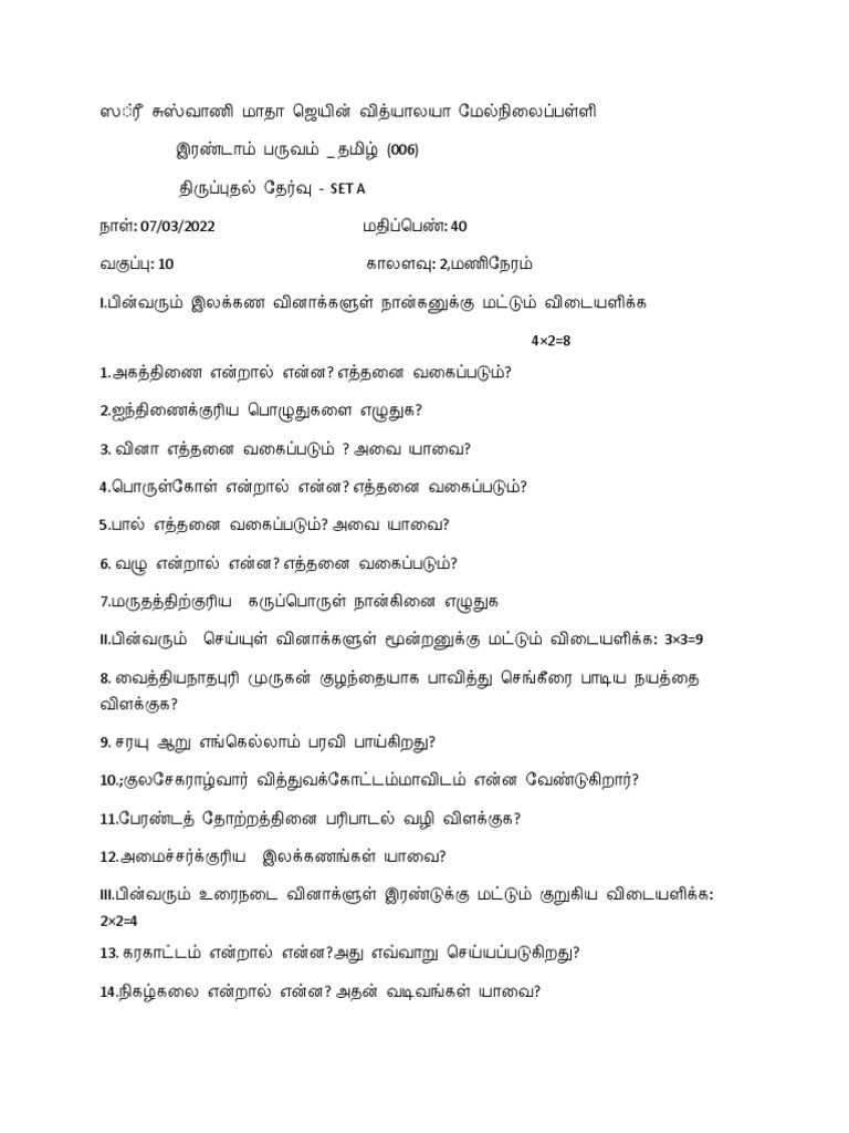 May 10th Tamil Calendar