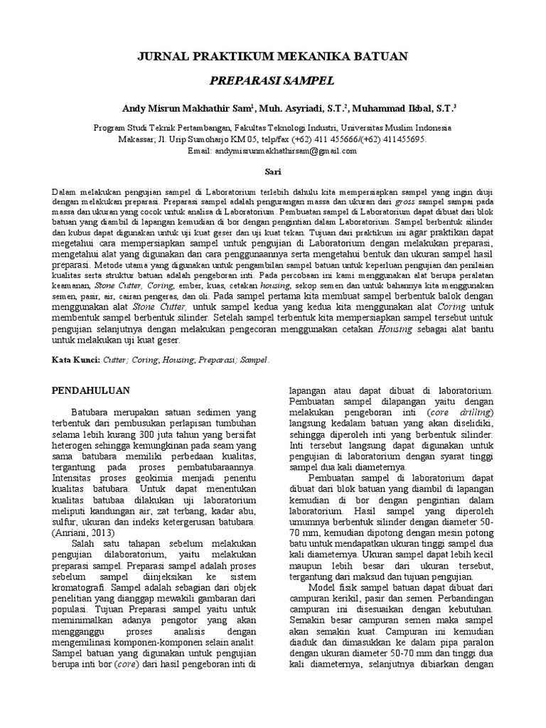 Jurnal MA 1 Preparasi Sampel 0114 | PDF
