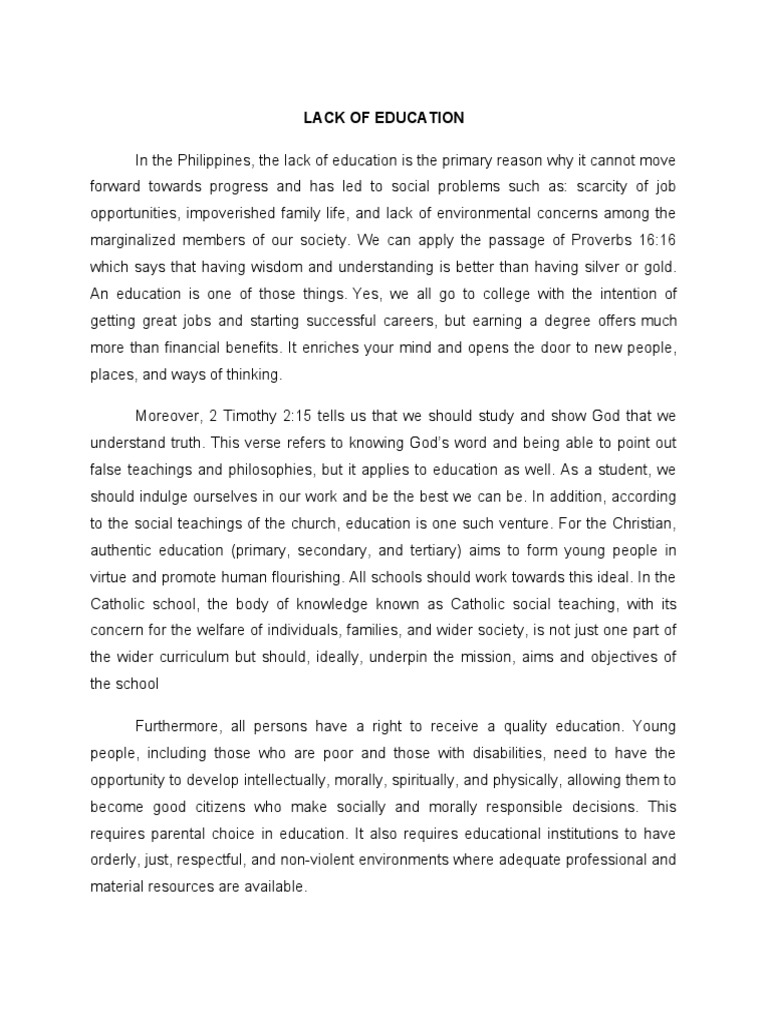 Lack of Education | PDF