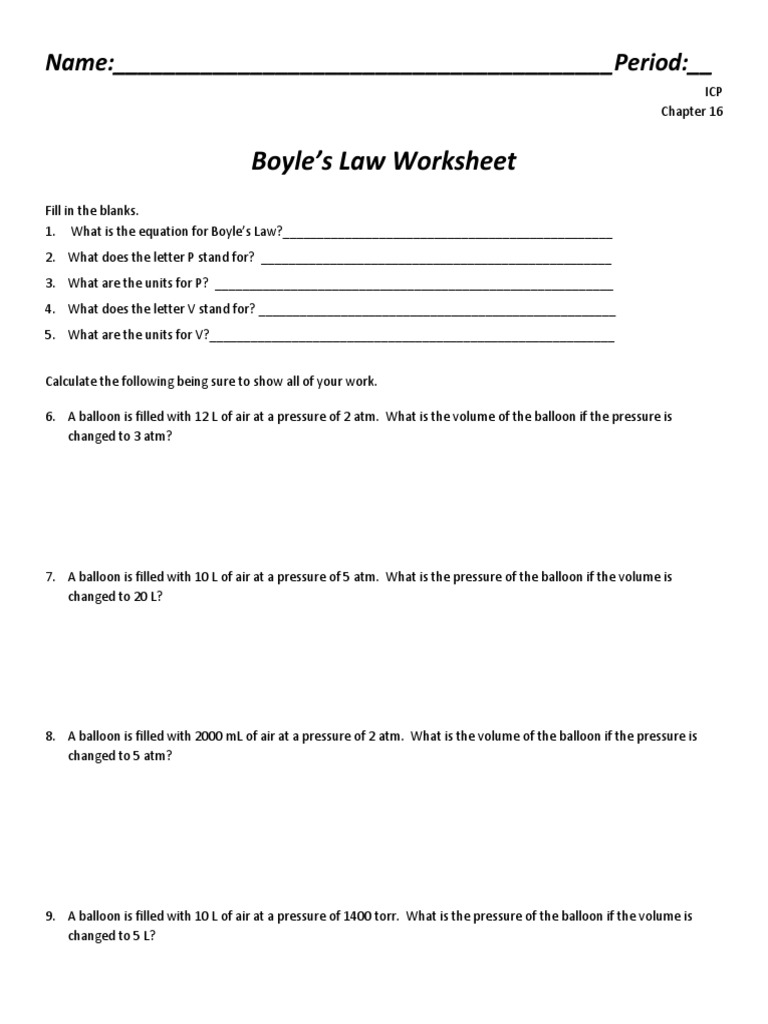 Boyle S Law Ws Pdf