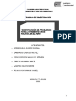 IDENTIFICACIÓN DE PROBLEMAS ANTE LA CRISIS POLÍTICA EN EL PERÚ