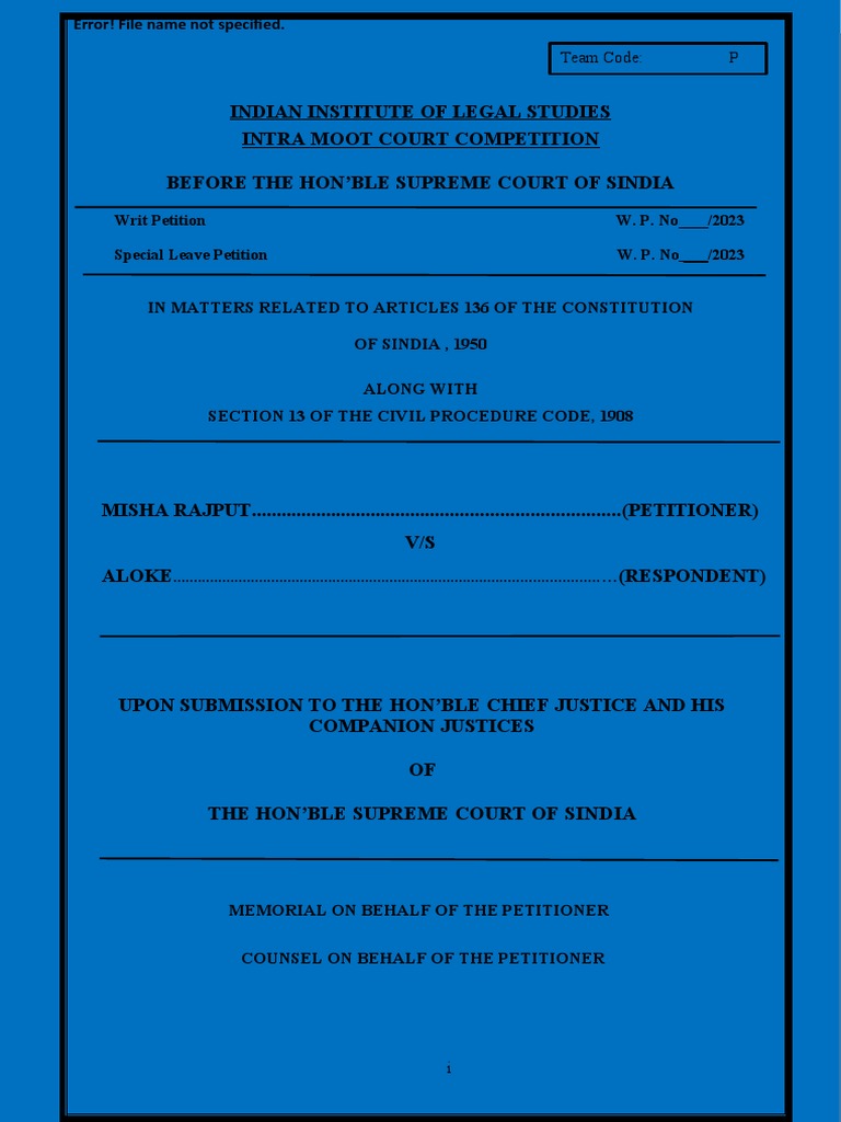 Moot Court Final Pdf Judgment Law Supreme Court Of The United