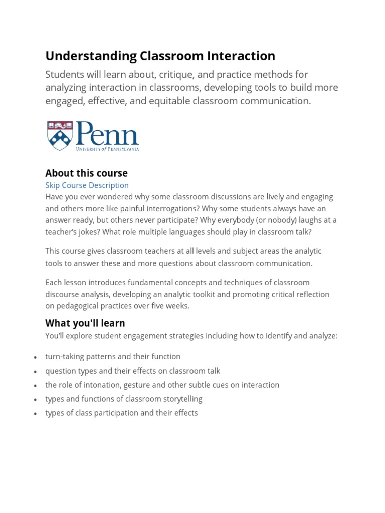 Classroom Interaction Analysis Tools | PDF | Career & Growth