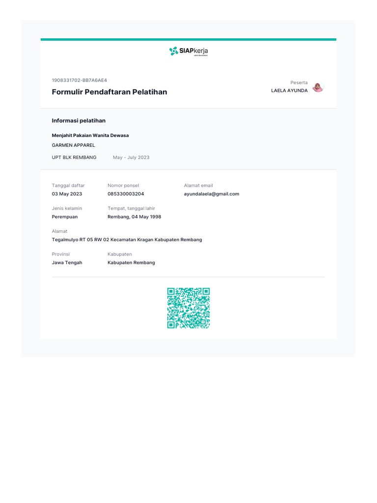 Training Registration Form PDF PDF