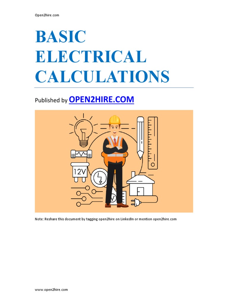 Basic Electrical Calculation | PDF | Calorie | Horsepower