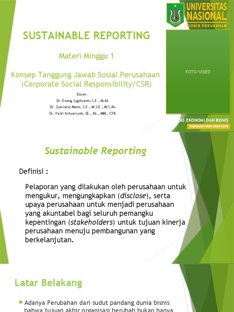 Materi 1 Sustainable Reporting | PDF