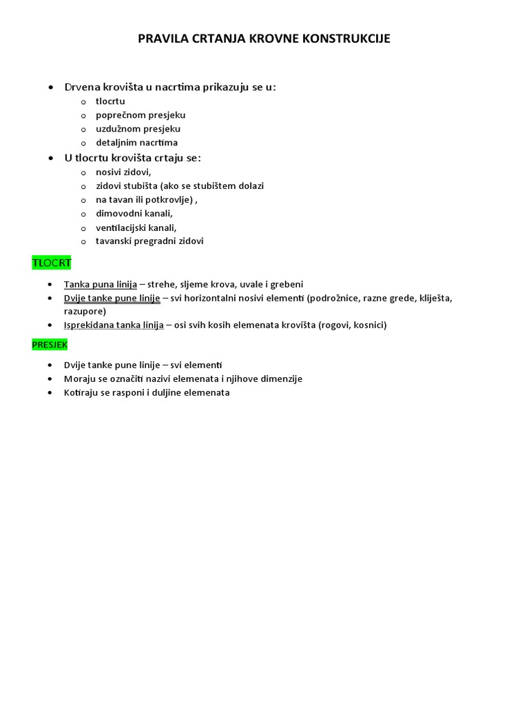 Drveno Krovište Ponavljanje | PDF