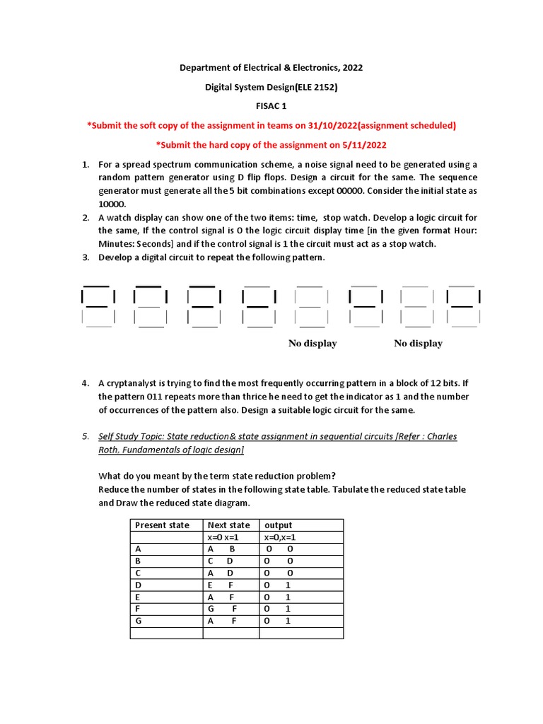 FISAC Digital System Design Assignment | PDF