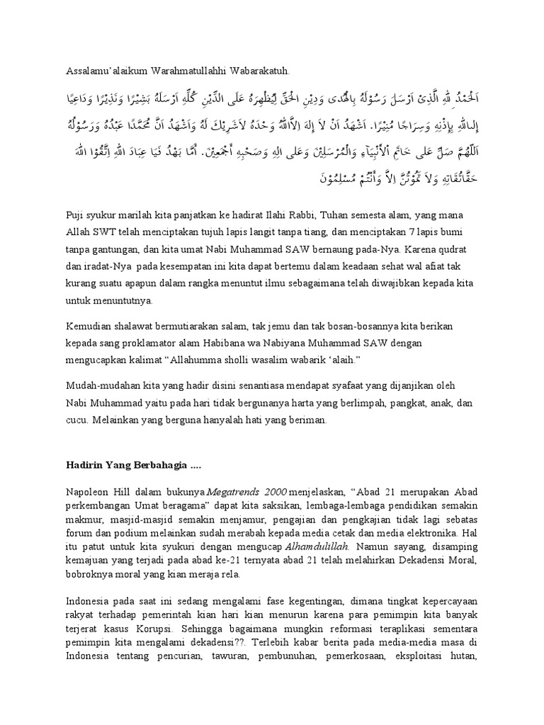Teks Pidato Tentang AKHLAQ PDF