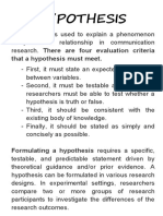How to Formulate a Testable Hypothesis in Communication Research
