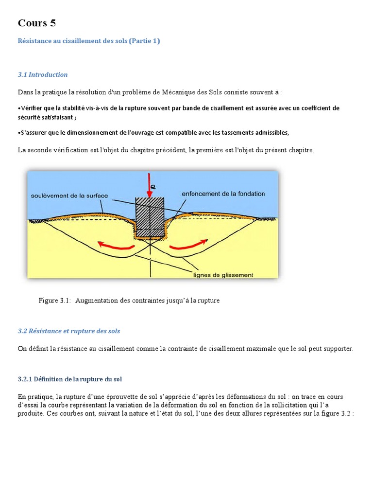 Mécanique Des Sols 2 Cour N 05 Pdf Mécanique Des Sols Contrainte