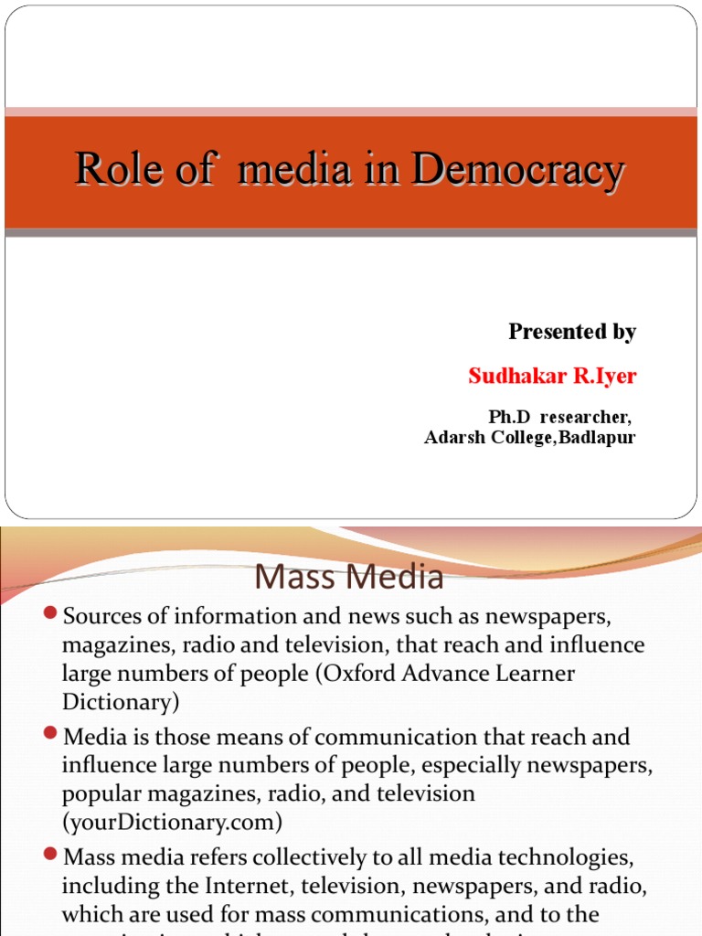 DR - Sudhakar Iyer - PPT (Model College Seminar) | PDF | Media ...