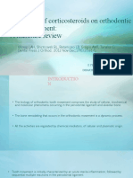 The Action of Corticosteroids On Orthodontic Tooth Movement