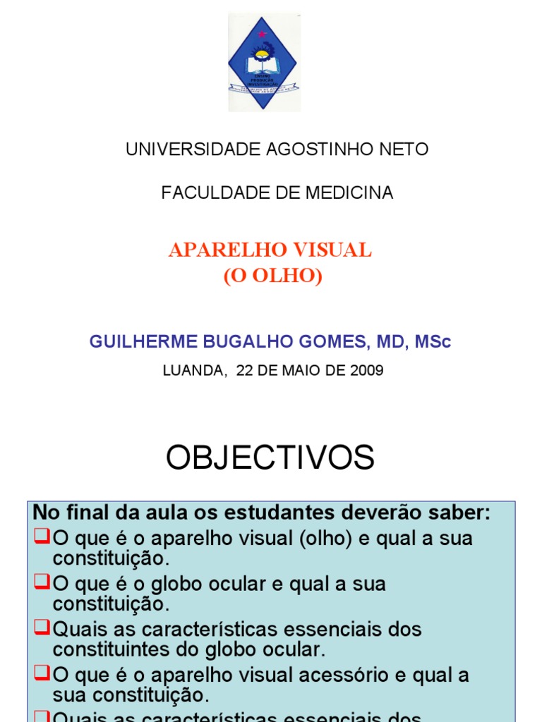 APARELHO VISUAL Ou OLHO | PDF | Olho humano | Sistema visual