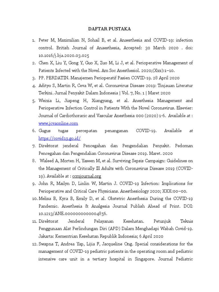 Anesthesia and Perioperative Management Guidelines for COVID19 Patients PDF Anesthesia
