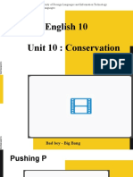 Ho Chi Minh City University Foreign Languages Department English 10 Unit Conservation