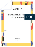 Mapeh 7 2ND Month - Summative Test PDF