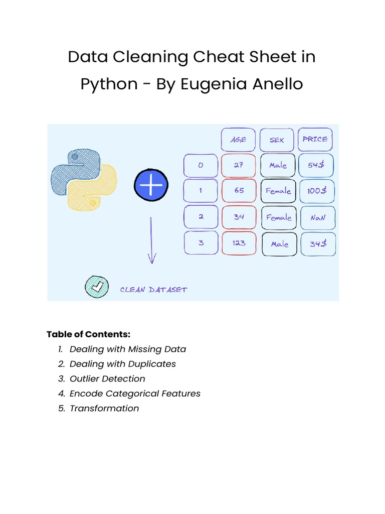 Python Data Cleaning Guide | PDF | Mean | Computing