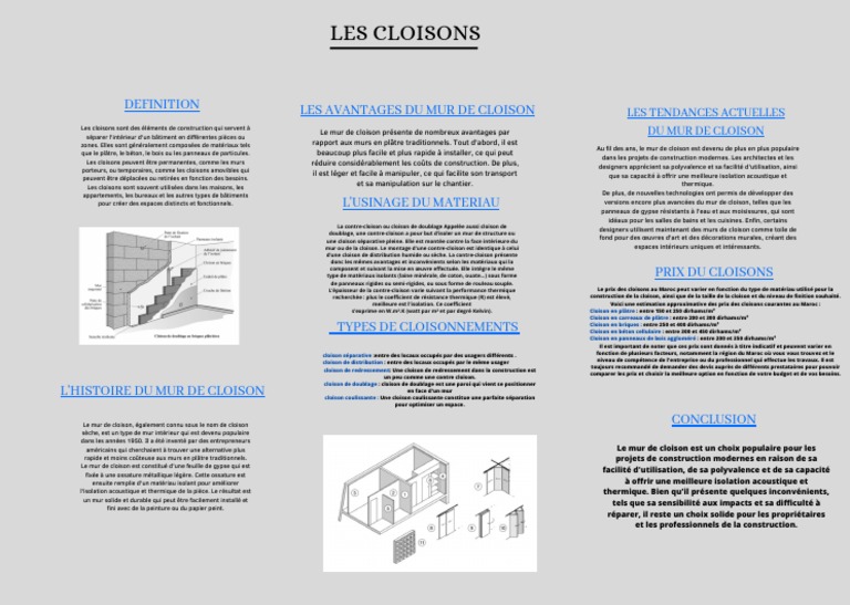 Avantages et types de cloisons | PDF | Bois (matériau de construction ...