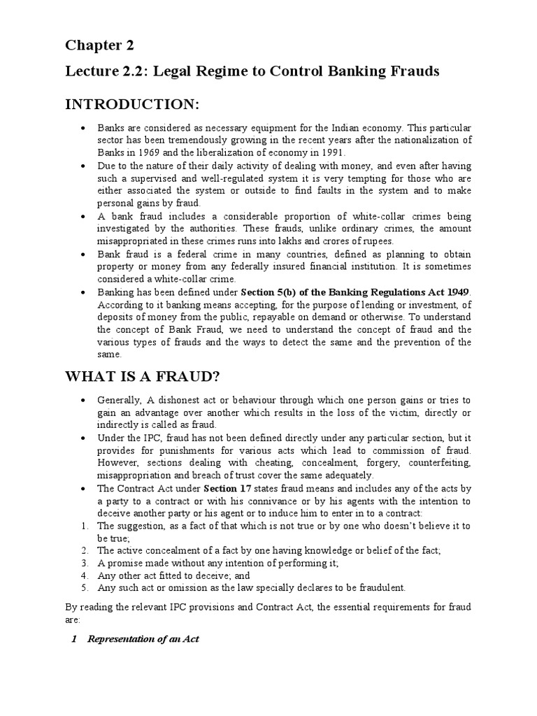 Chapter 2 L2 2 Legal Regime To Control Banking Frauds Pdf Cheque