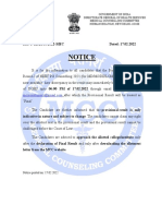 Notice For Provisional Result of PG 2021 Round 2 PDF
