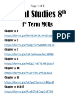 Social Studies 8th MCQs Link PDF