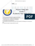Physics Daily Test - Speed and Velocity
