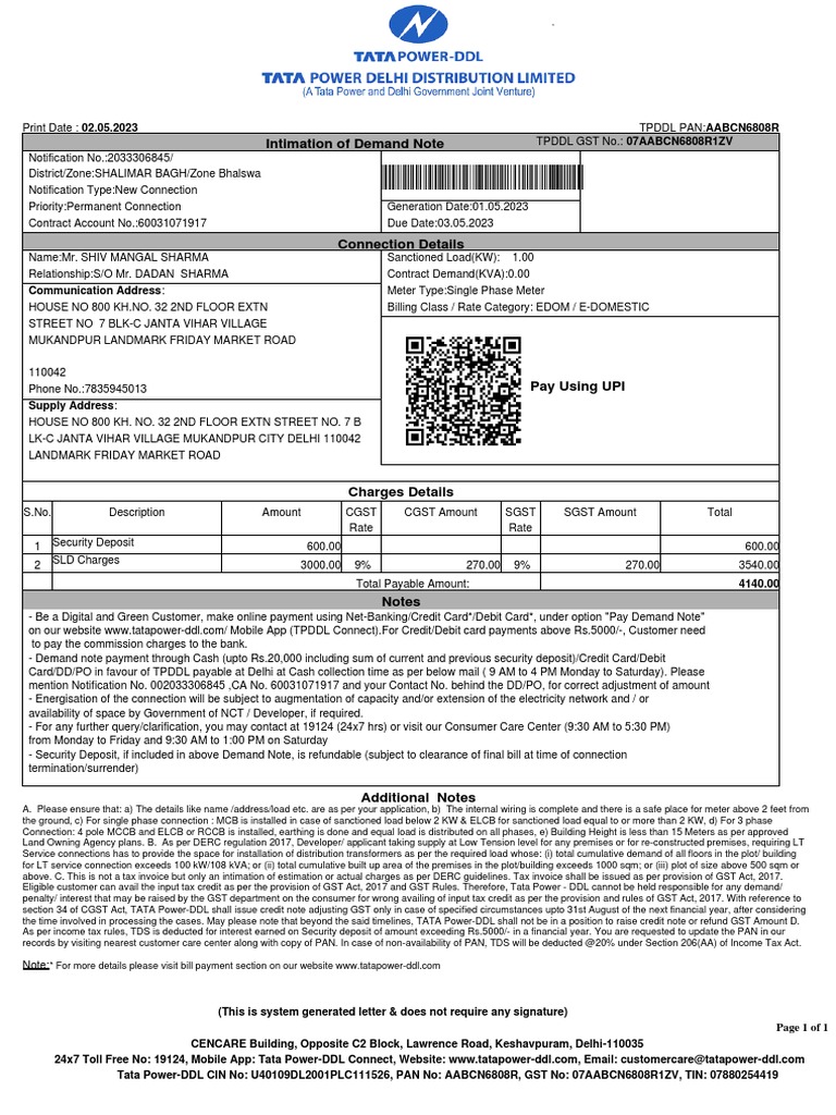 Intimation of Demand Note | PDF | Credit Card | Debit Card