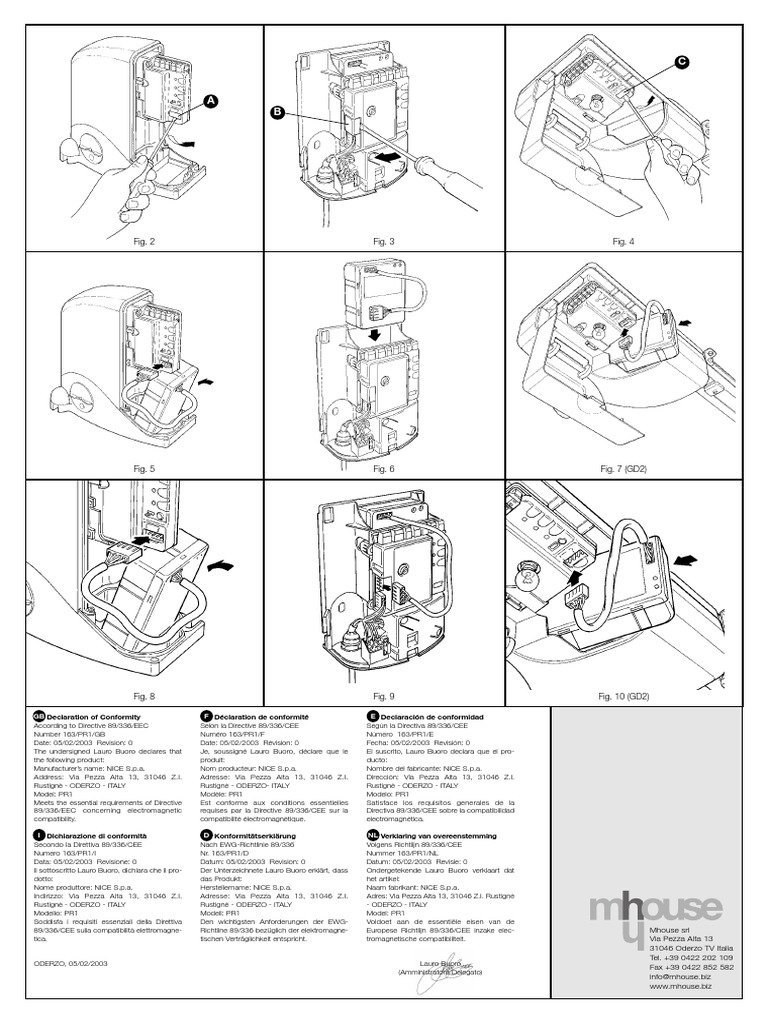 Déclaration de conformité PR1 Mhouse | PDF | Connectique | Électrotechnique