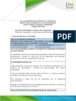 Guía de Actividades y Rúbrica de Evaluación - Unidad 1-Tarea 3 - Sustentar Respuestas A Preguntas de Políticas Agrarias