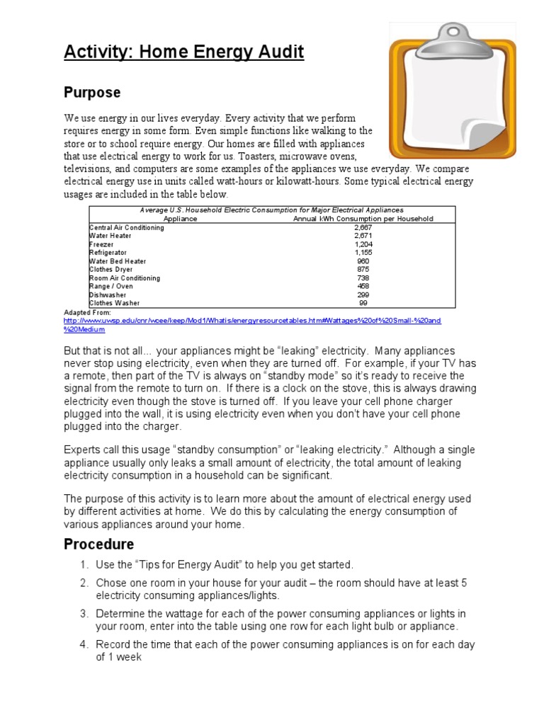 Home Energy Audit Guide and Tips | PDF | Home Appliance | Home