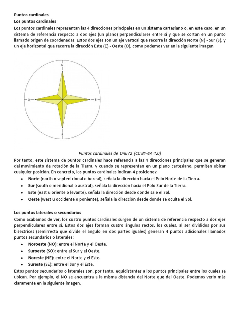 Puntos Cardinales y su Representación | PDF | Trigonometría | Funciones ...