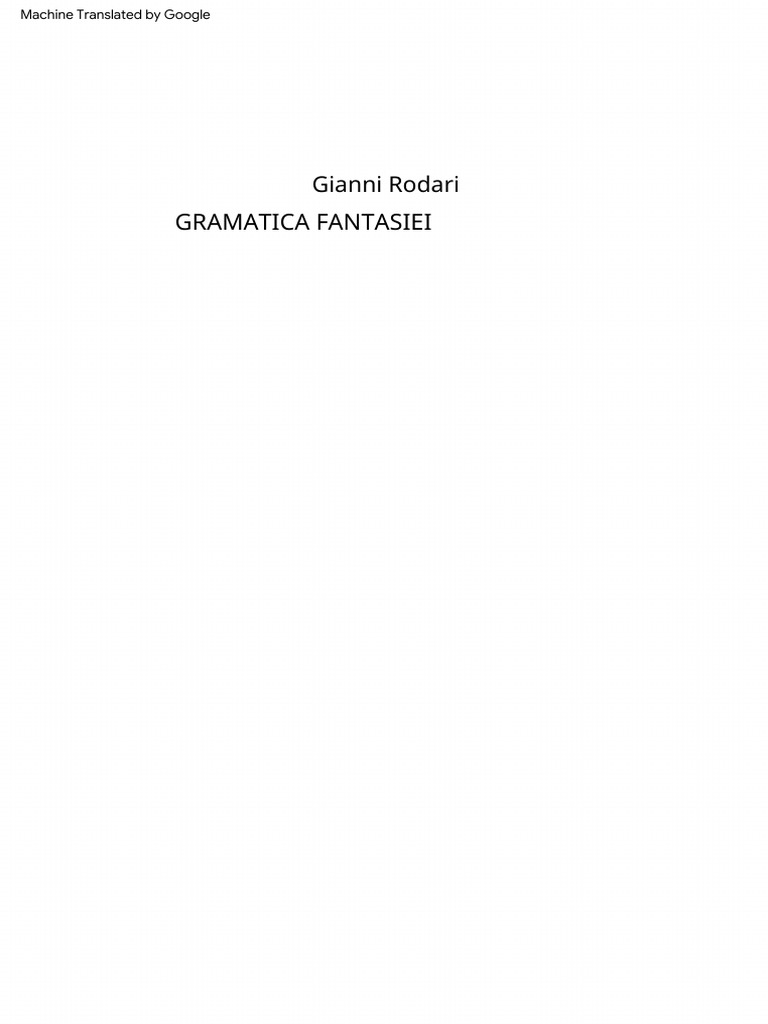 Gianni Rodari Grammatica Della Fantasia G PDF