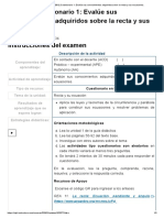 Examen - (AAB01) Cuestionario 1 - Evalúe Sus Conocimientos Adquiridos Sobre La Recta y Sus Ecuaciones