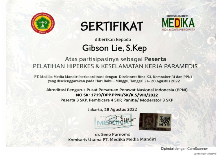 Sertifikat Hiperkes PDF | PDF