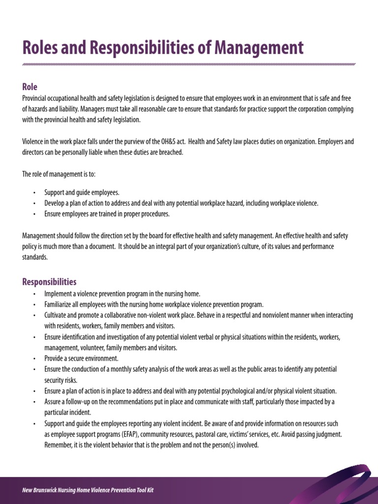 Roles and Responsibilities of Management | PDF