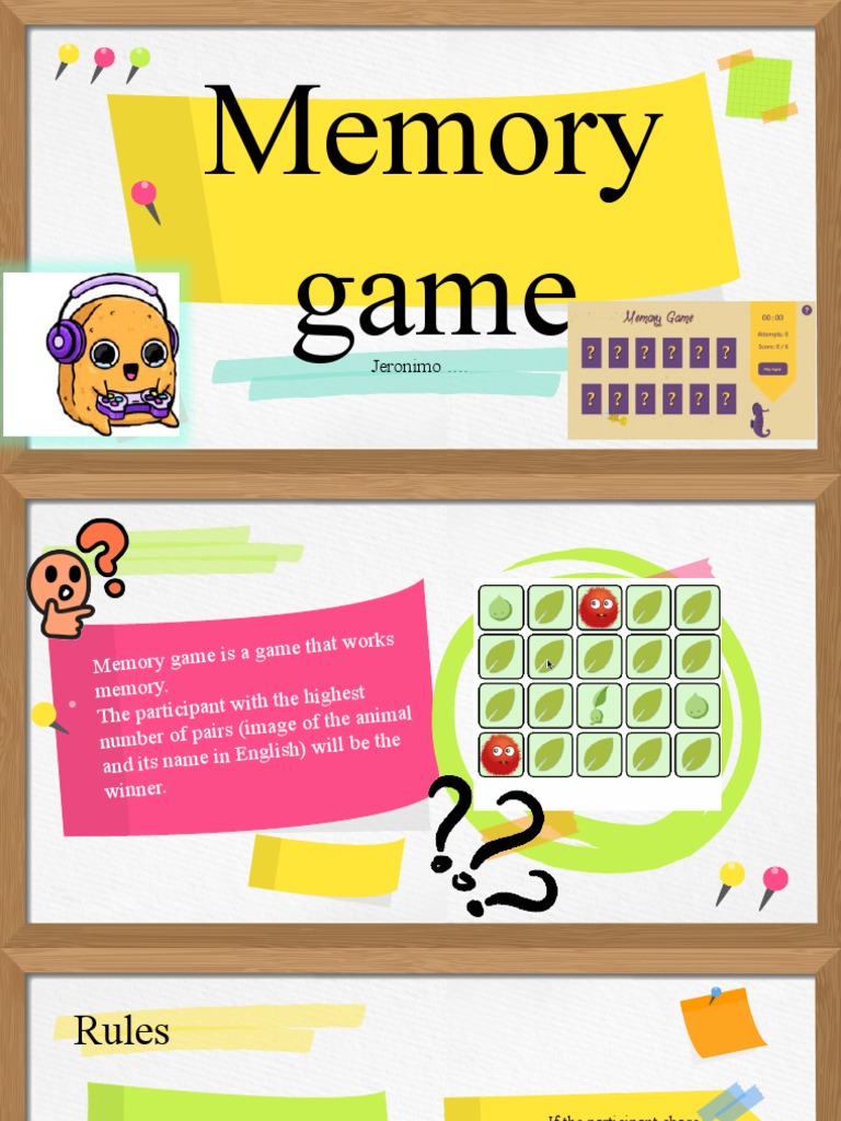 Memory game pdf