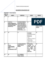 Calendario de Evaluación Mayo