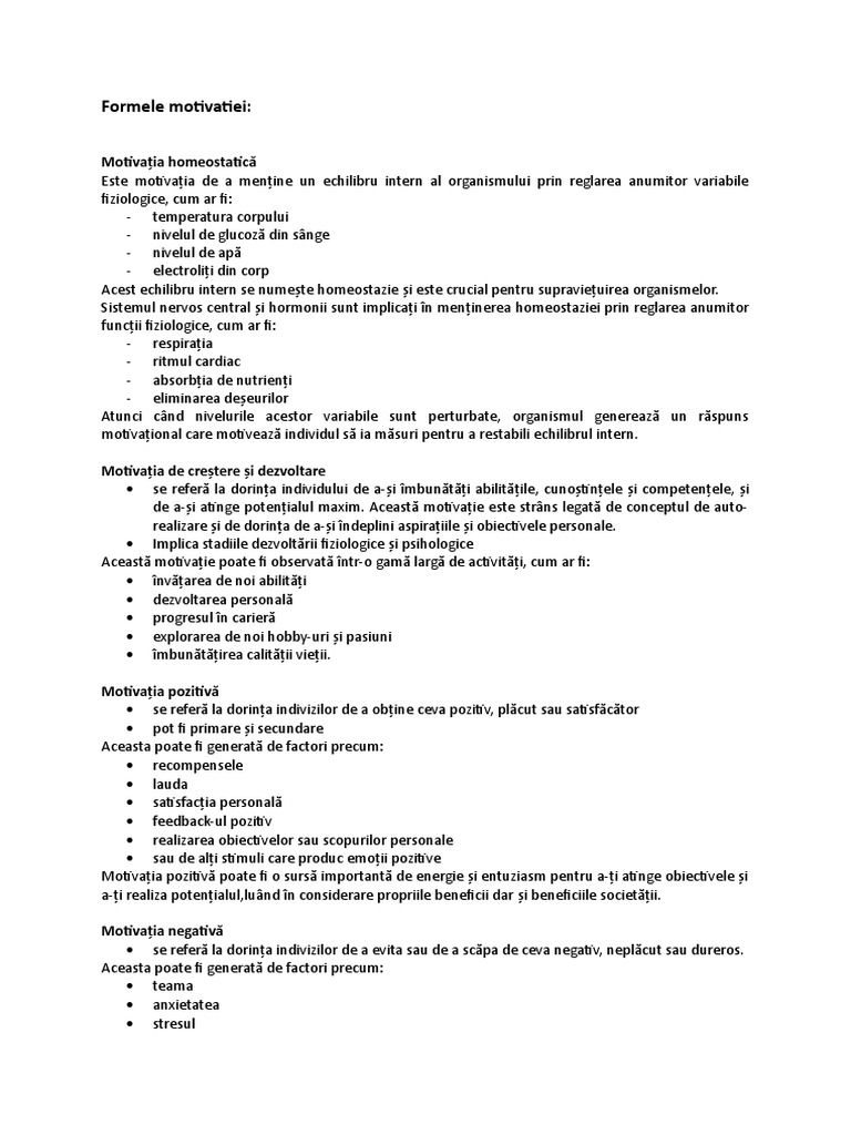 Formele Si Functiile Motivației | PDF