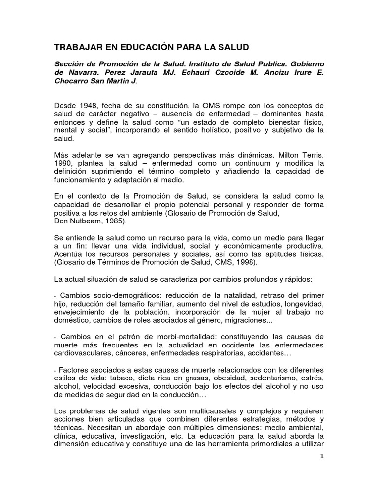 Estrategias en Educación para la Salud | PDF | Aprendizaje | Educación ...