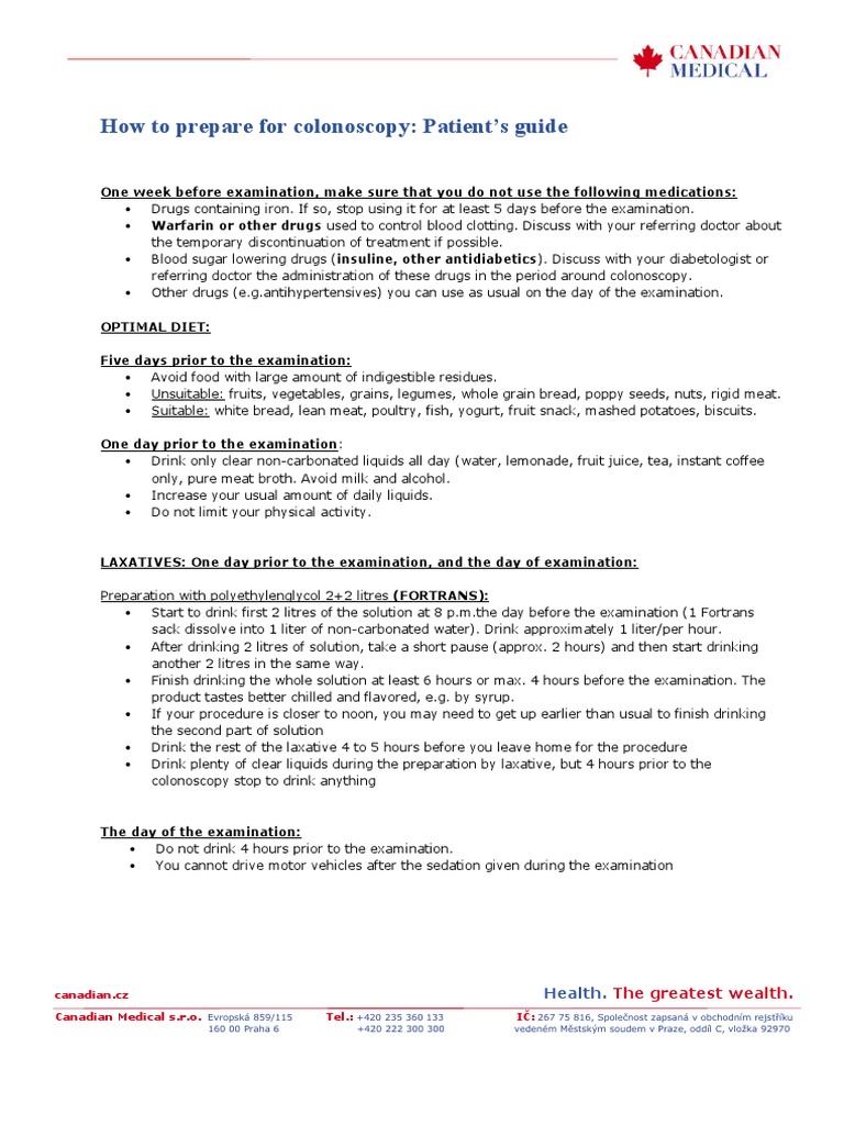 Colonoscopy Preparation Guide | PDF | Colonoscopy | Drink