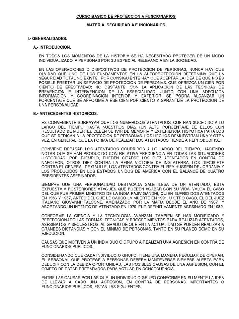 Manual Proteccion A Funcionarios Copia 1 Pdf Pdf Pistola Escopeta