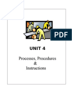 Processes, Procedures & Instructions: Unit 4